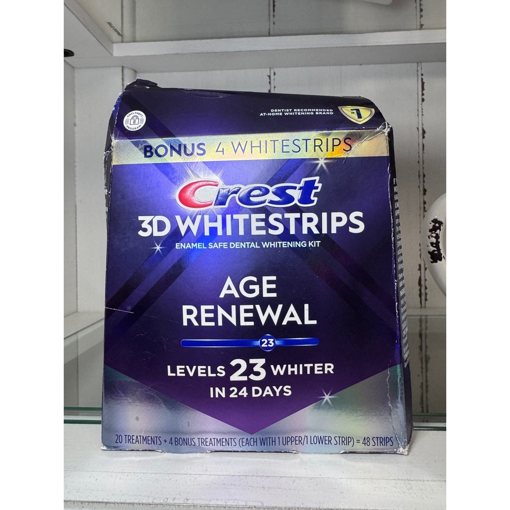 Crest 3D Whitestrips Age Renewal Teeth Whitening Kit 24 Treatments 48 Strips